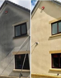 Render Wall Cleaning - Before & After